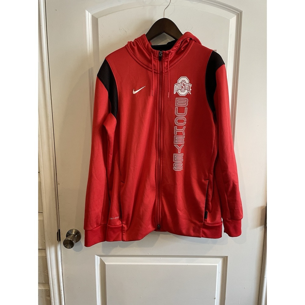 Nike Men's Ohio State Buckeye's‎ Therma Full-Zip Hoodie DriFit On-field size L